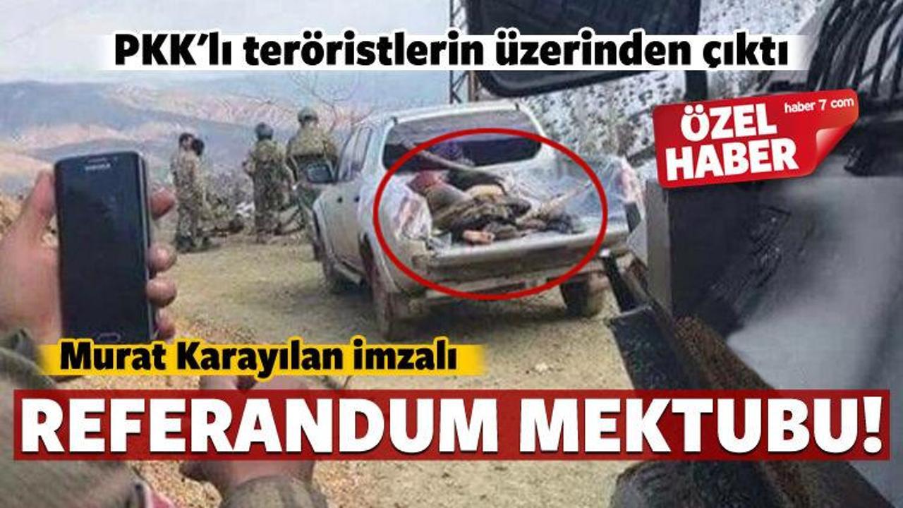 PKK'lı teröristlerin üzerinden çıkan mektup!