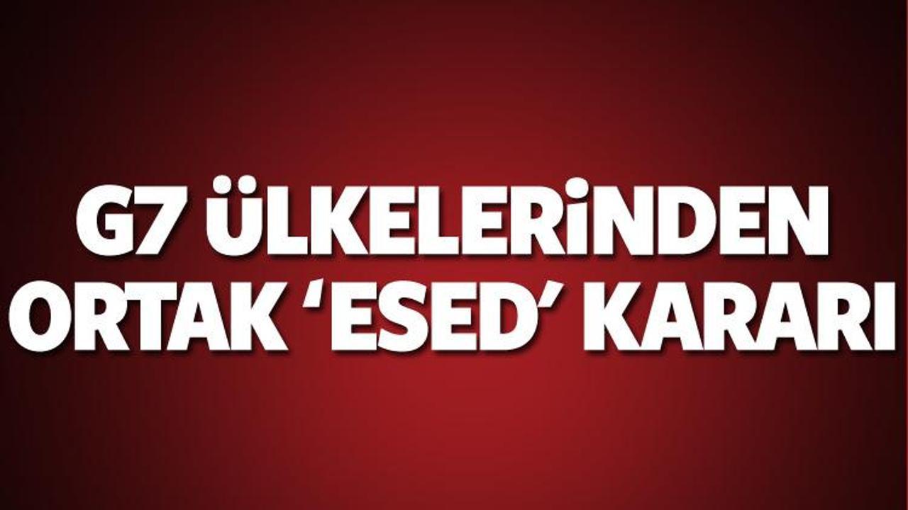 G7 &uuml;lkelerinden ortak karar: Esed olmayacak