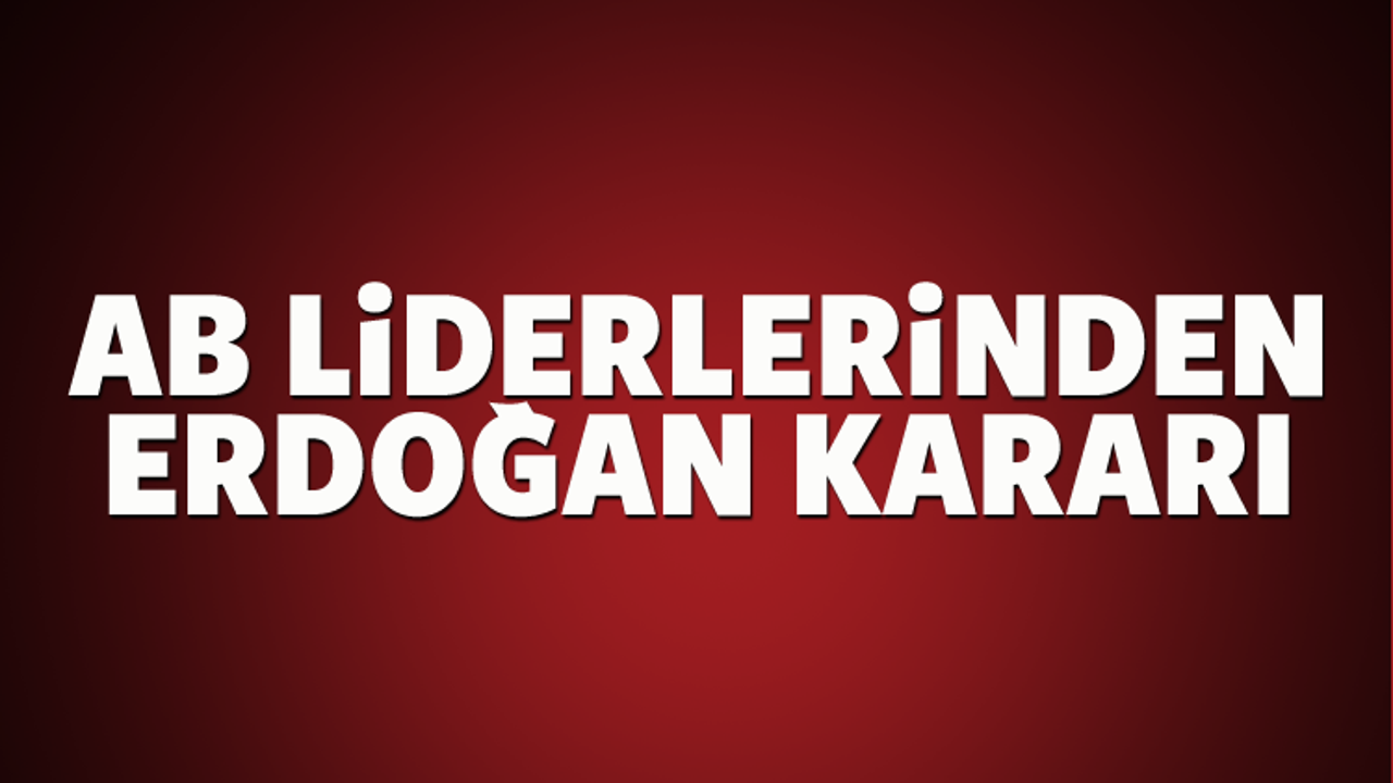 AB liderlerinden flaş 'Erdoğan' kararı!