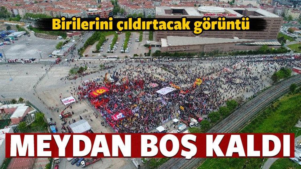 1 Mayıs mitingine katılım d&uuml;ş&uuml;k oldu