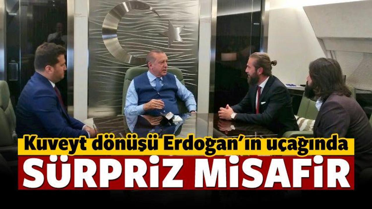 Erdoğan'ın uçağında sürpriz misafirler