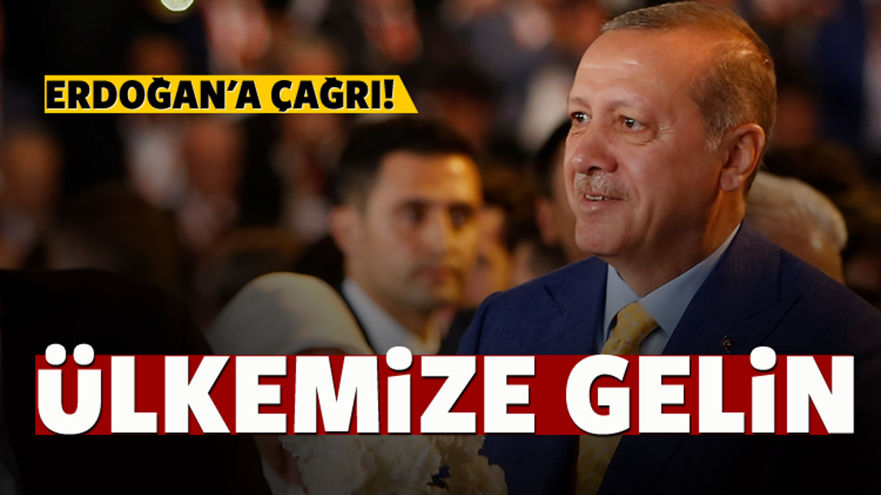 Erdoğan'a çağrı: Ülkemize gelin
