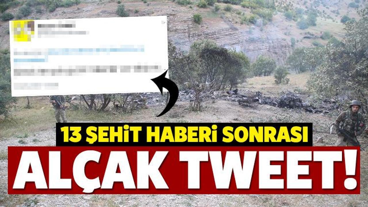13 şehit haberi sonrası al&ccedil;ak tweet