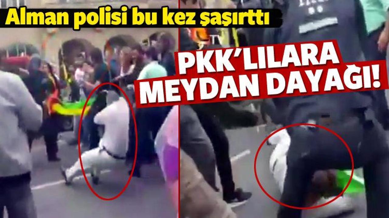 Alman polisine saldıran PKK'lı fena dayak yedi!