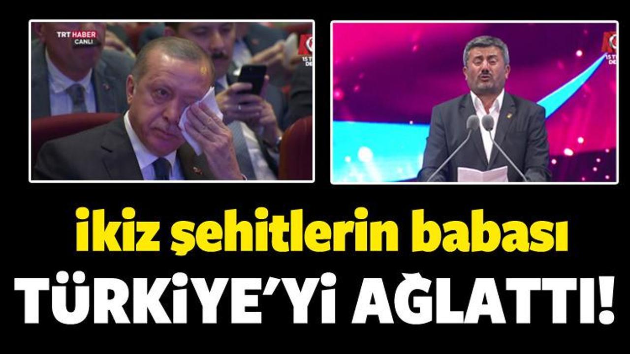 Beştepe'de t&ouml;ren! Erdoğan g&ouml;zyaşlarına boğuldu
