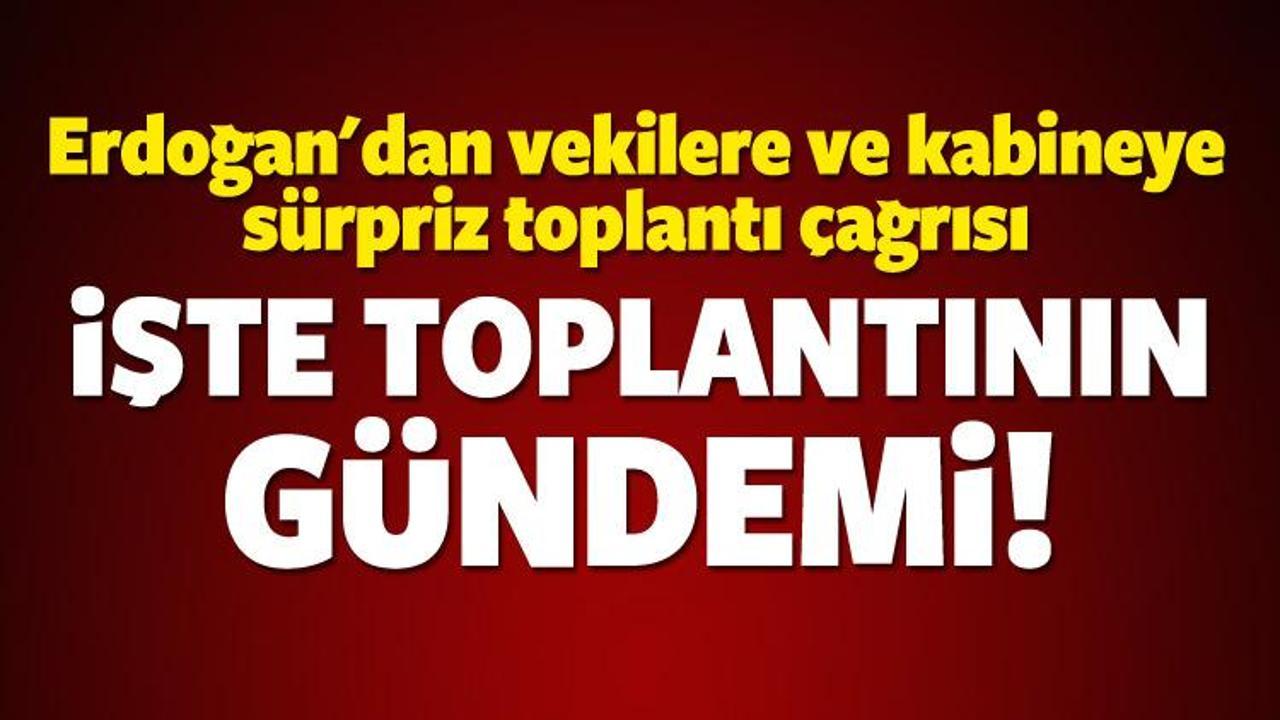 Erdoğan'dan vekillere sürpriz çağrı