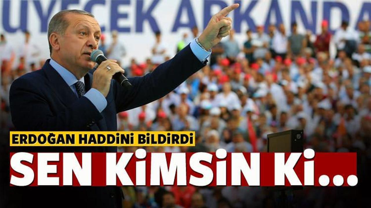 Erdoğan'dan sert tepki: Sen kimsin, haddini bil