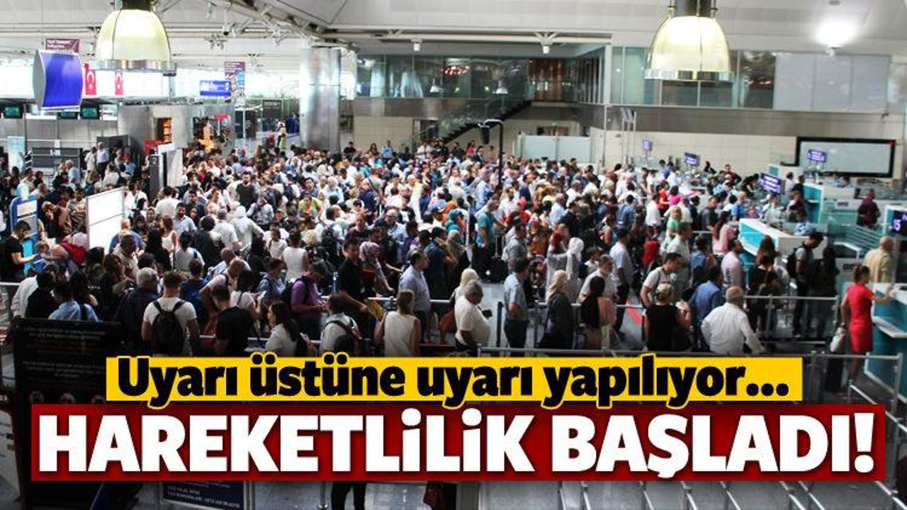 Atatürk Havalimanı'nda şimdiden yoğunluk başladı