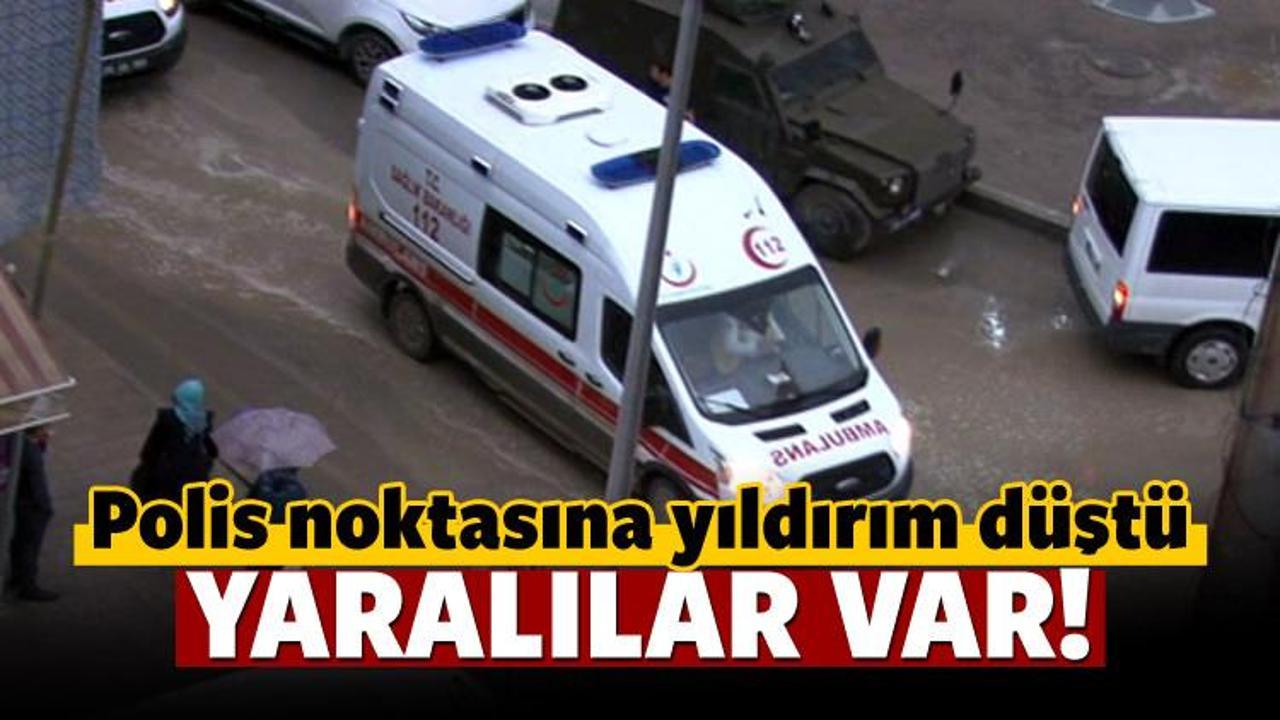Polis noktasına yıldırım düştü! Yaralılar var