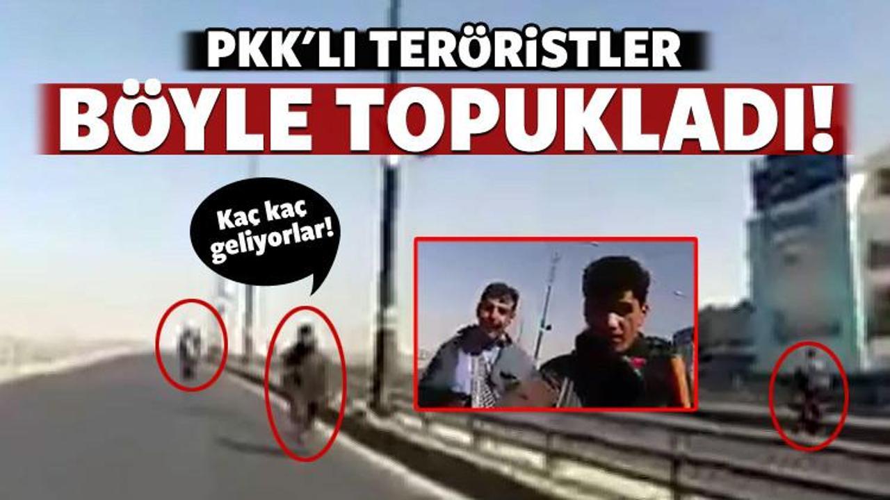 PKK'lı ter&ouml;ristler b&ouml;yle topukladı!