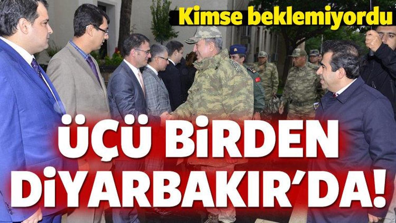 TSK duyurdu: &Uuml;&ccedil;&uuml; birden Diyarbakır'da!