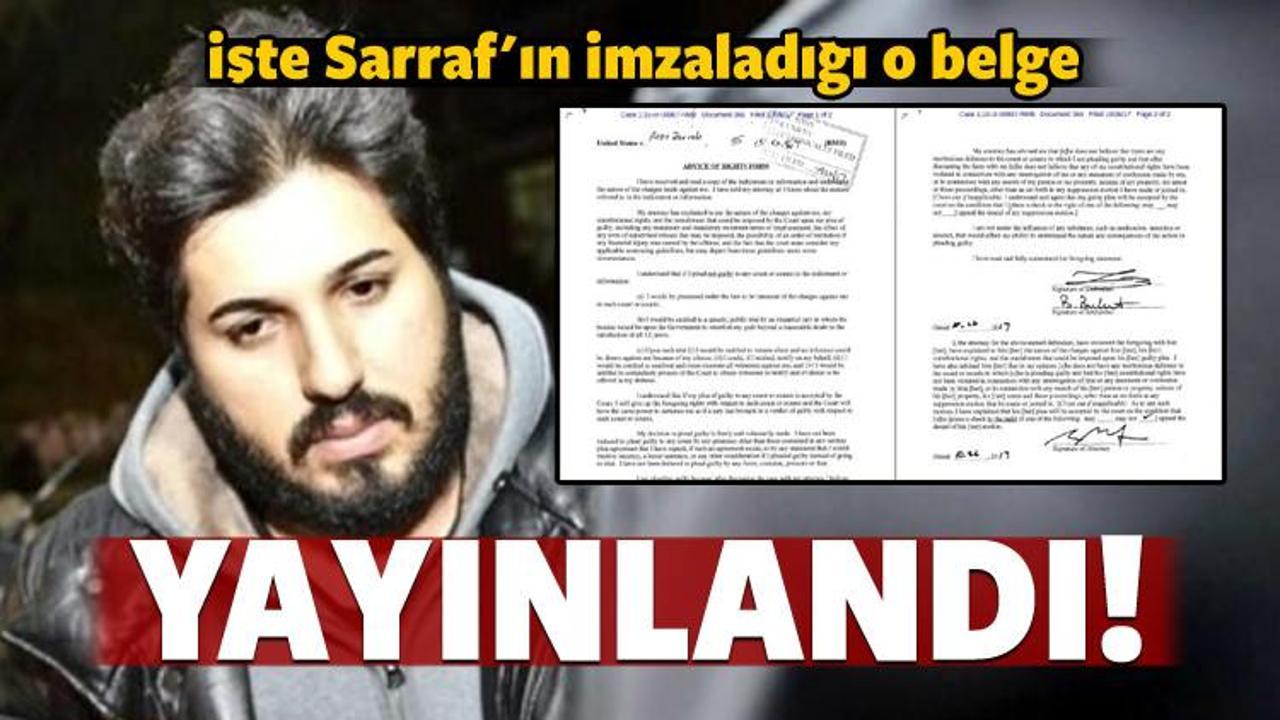 Rıza Sarraf'ın itirafçı olduğunun belgesi!