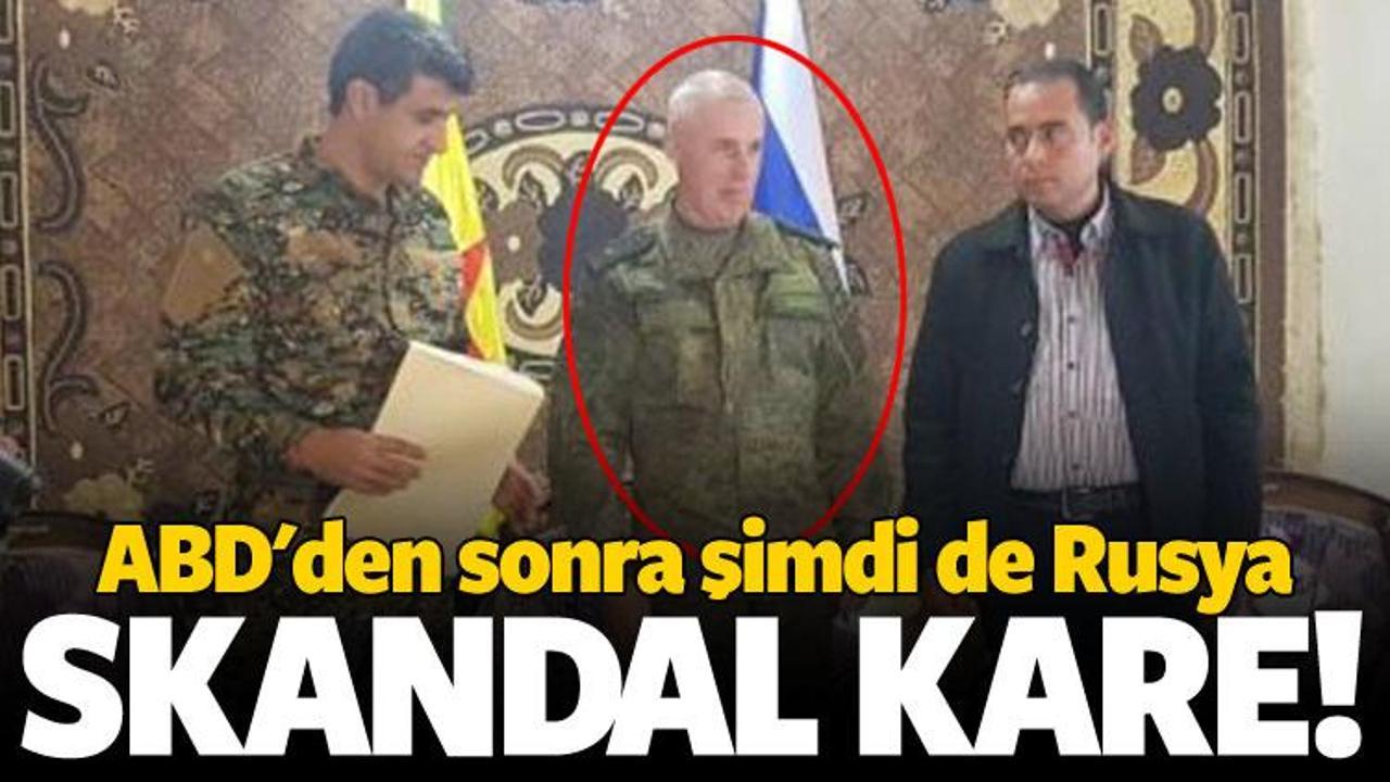 Skandal kare! Rus general ve YPG'liler yan yana