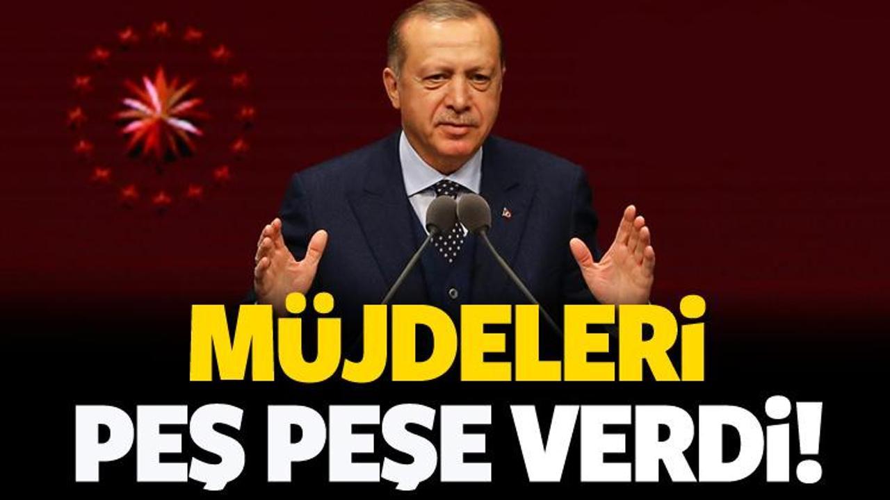 Cumhurbaşkanı Erdoğan peş peşe müjdeleri verdi