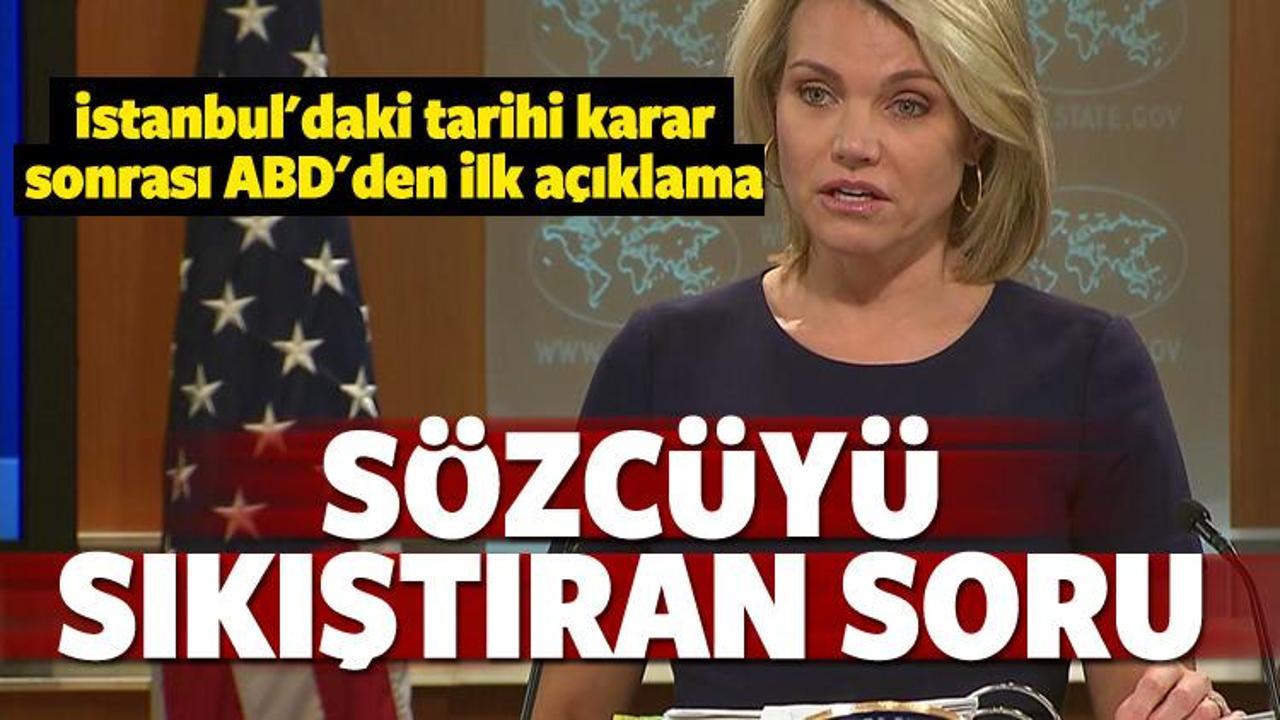 Tarihi kararın ardından Nauert'i sıkıştıran soru!