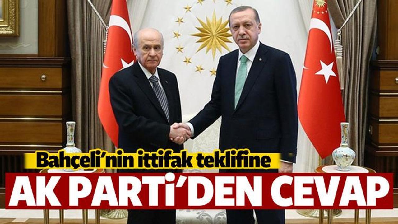AK Parti'den Bah&ccedil;eli'ye ittifak cevabı!