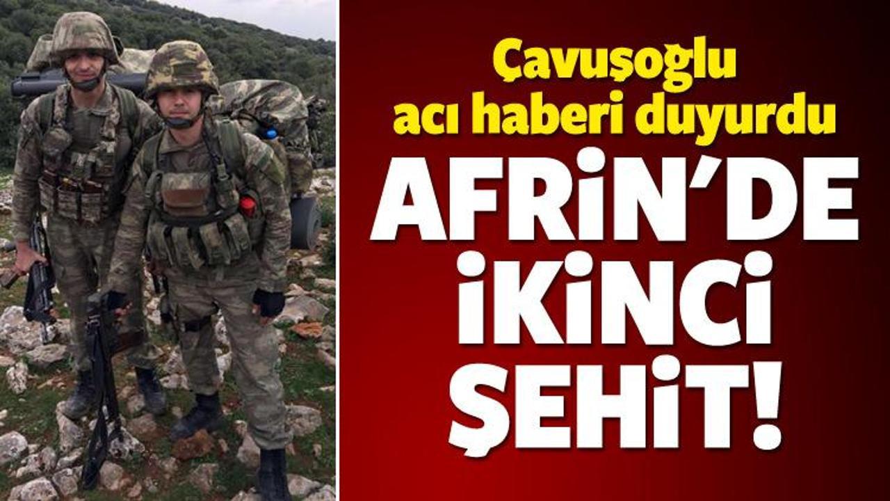 Afrin'den acı haber: İkinci şehit!