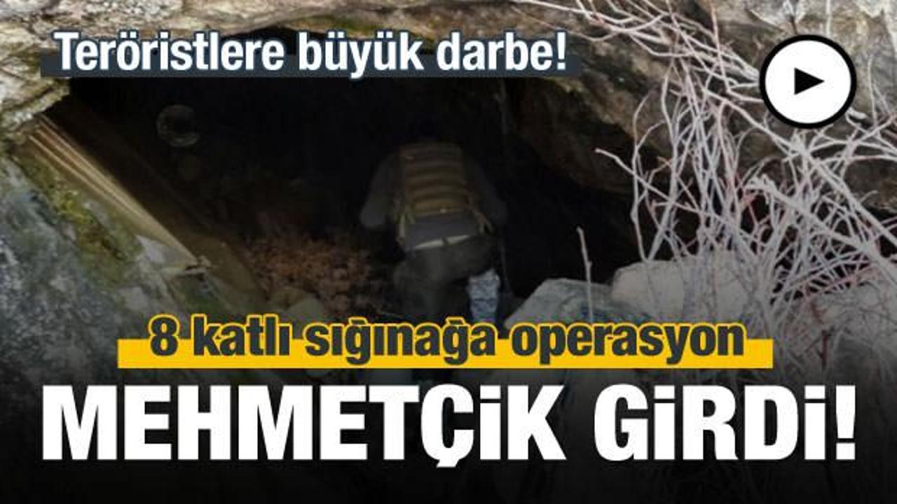 Mehmetçik'ten 8 katlı sığınağa operasyon