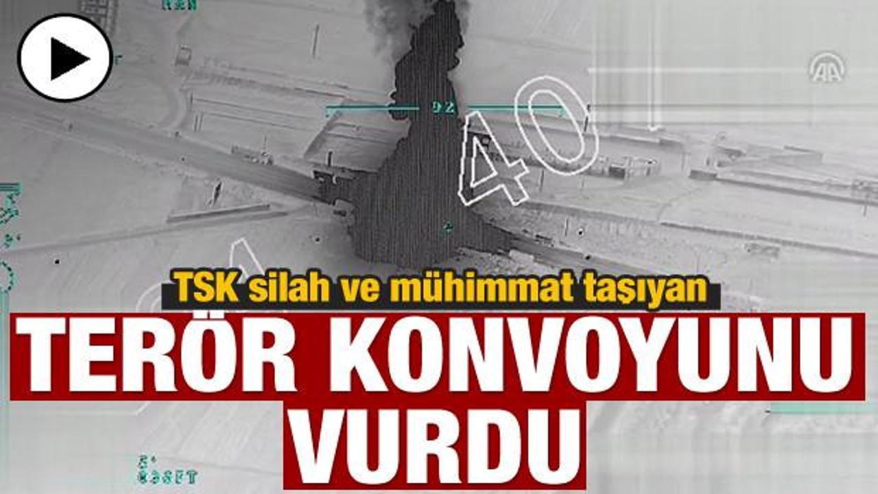 Afrin'e giden 40 ara&ccedil;lık ter&ouml;r konvoyu vuruldu! 