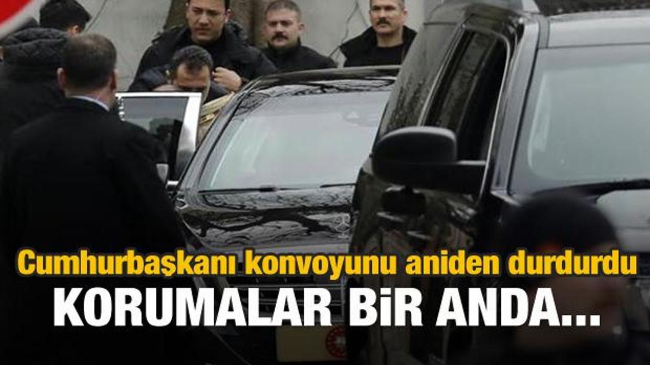 Erdoğan konvoyunu aniden durdurdu... İşte sebebi