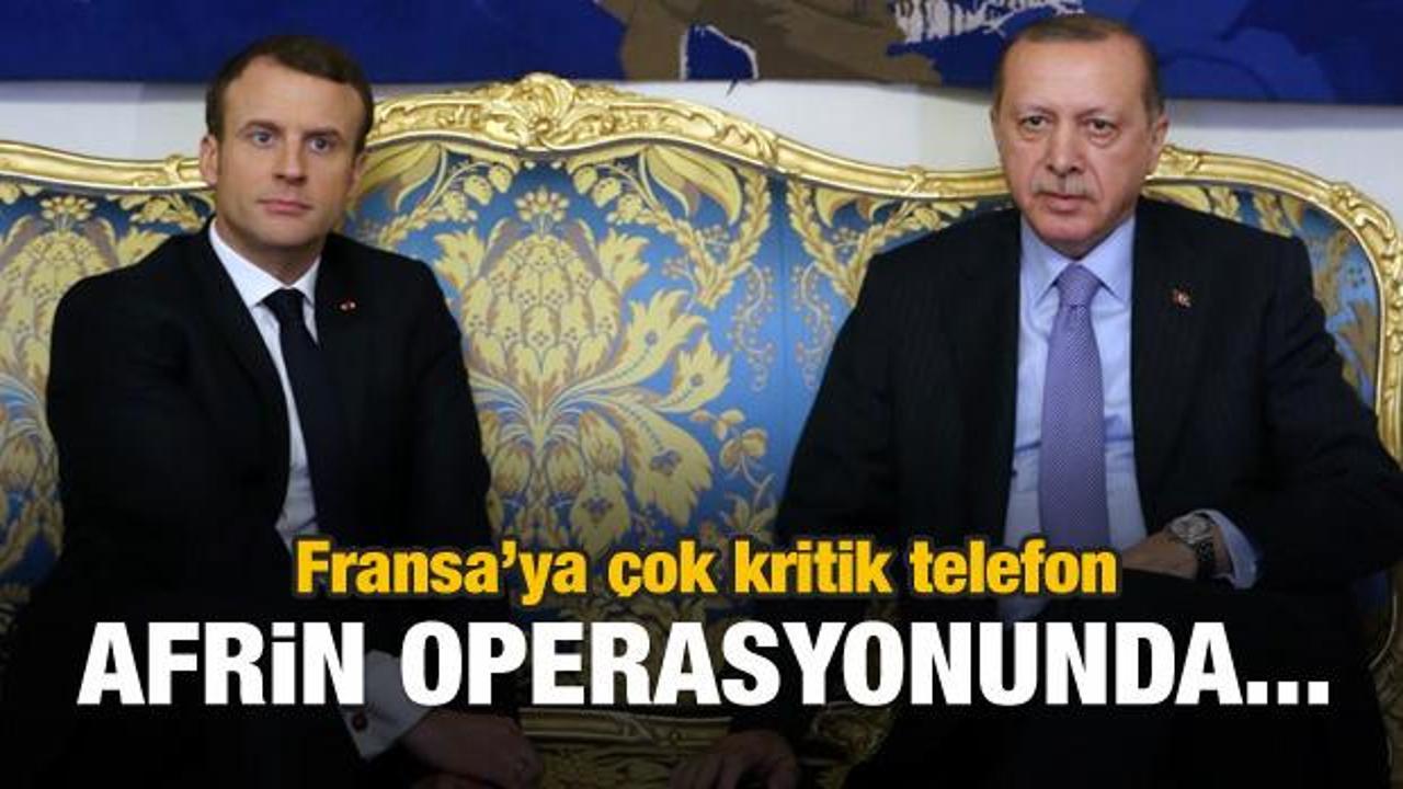 Erdoğan'dan Macron'a kritik telefon