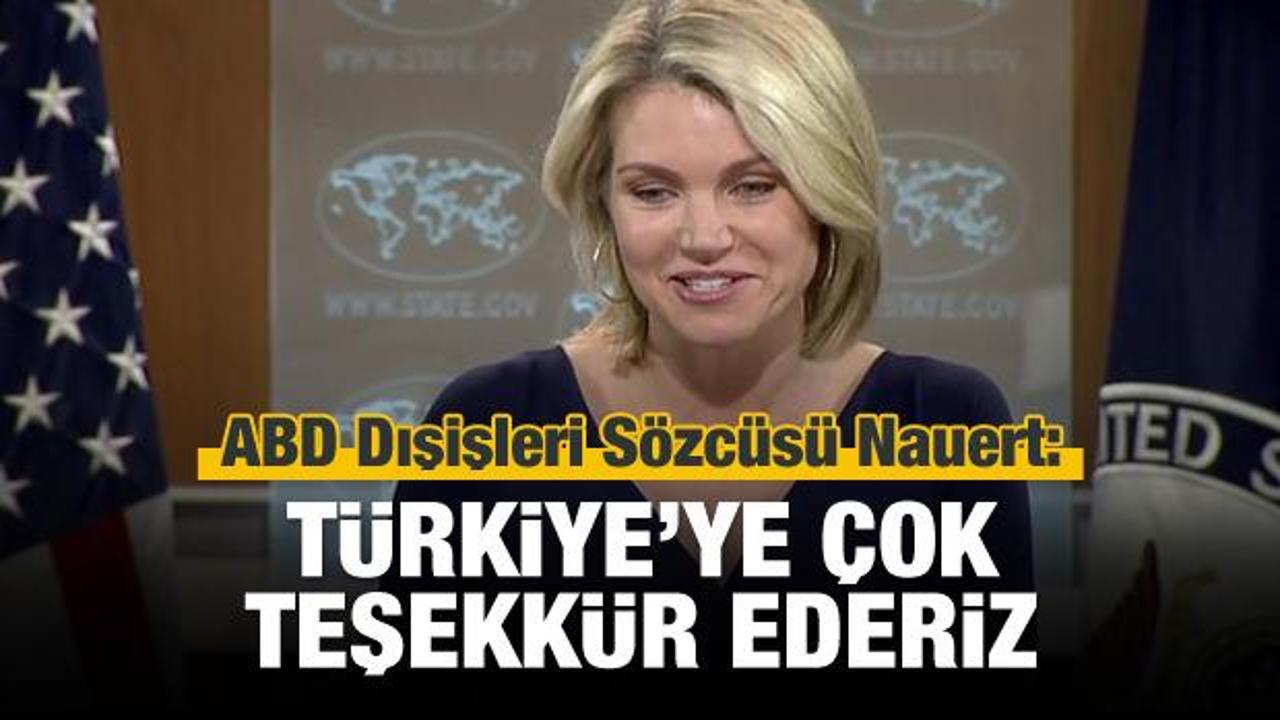 ABD Dışişleri Bakanlığı'ndan Türkiye'ye teşekkür