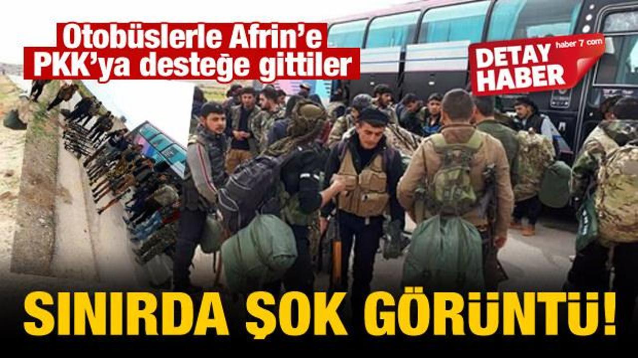 PKK'lı teröristlerden Afrin'e otobüslerle sevkiyat