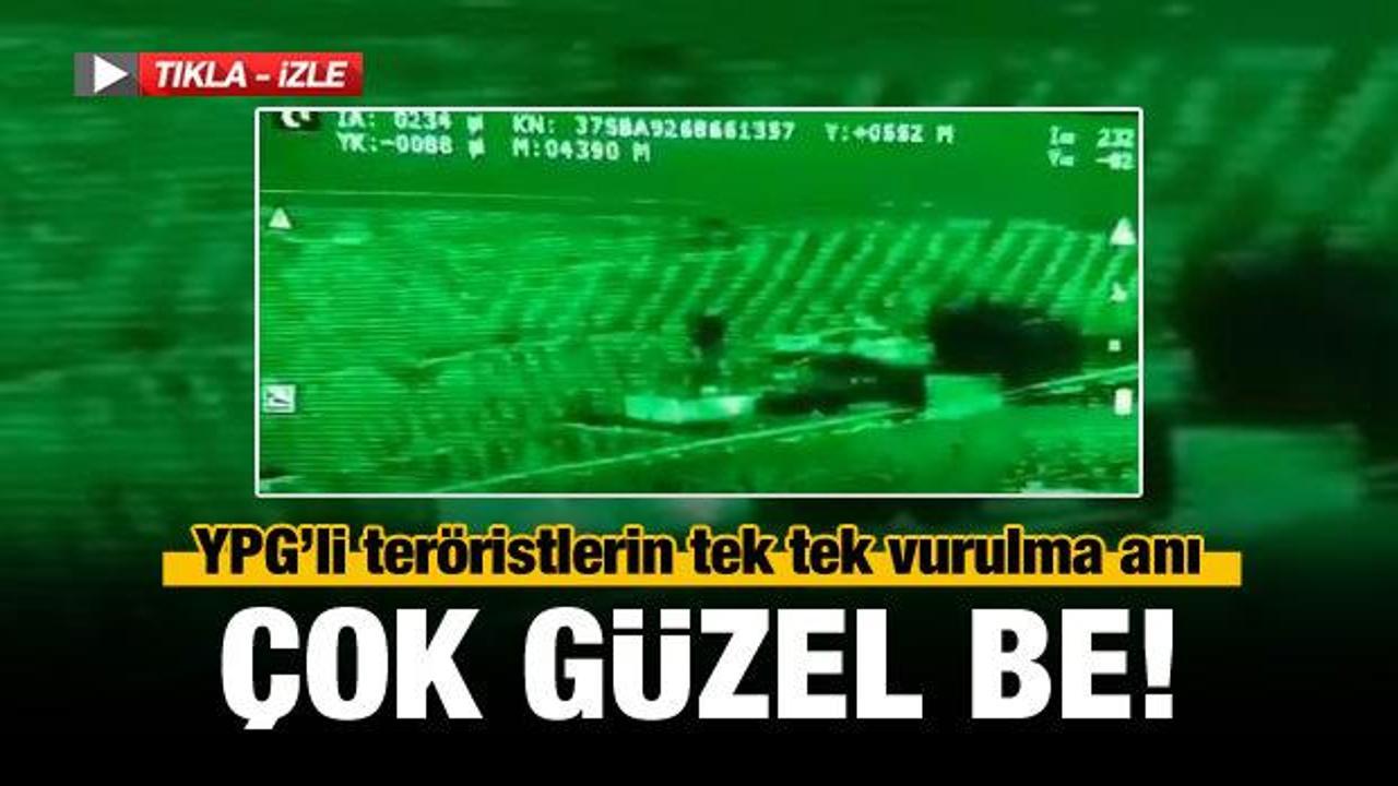 YPG'li ter&ouml;ristlerin vurulma anı