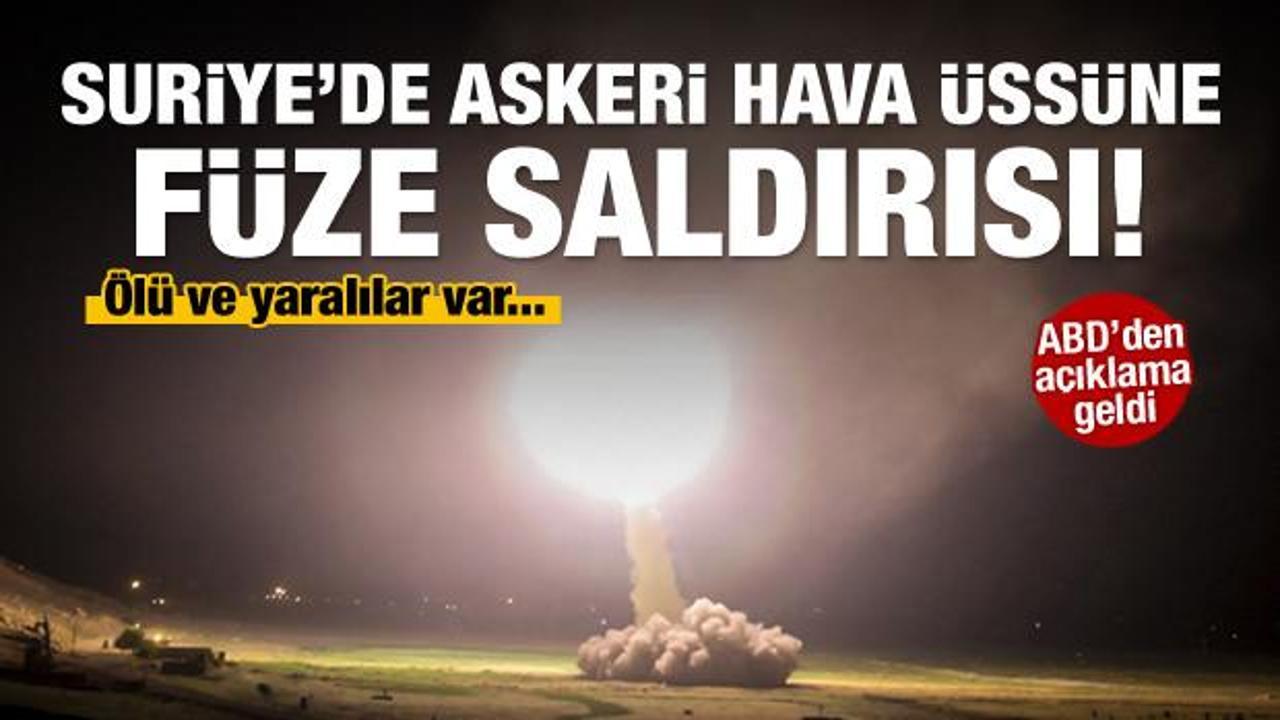 Suriye'de askeri hava &uuml;ss&uuml;ne f&uuml;ze saldırısı