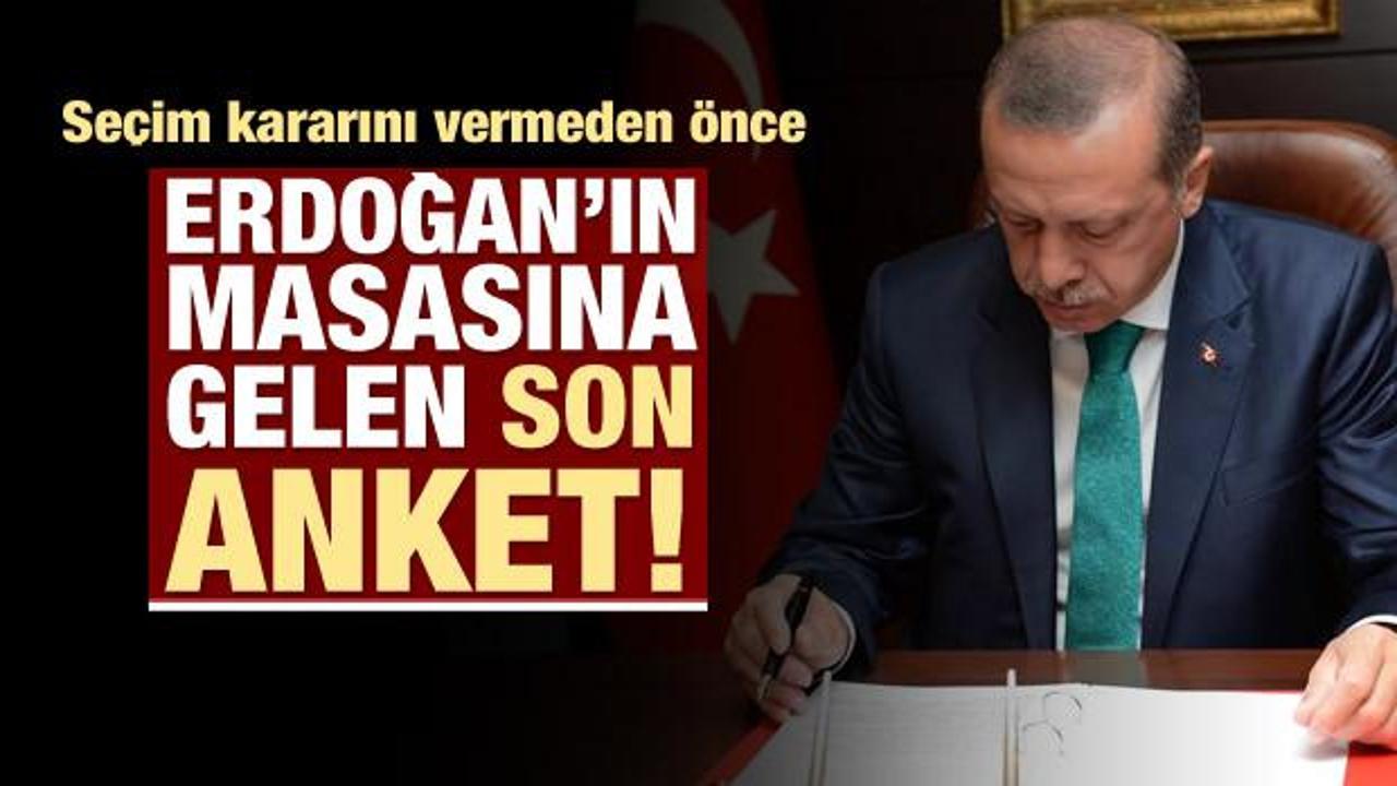 İşte Erdoğan'ın masasındaki son anket! 