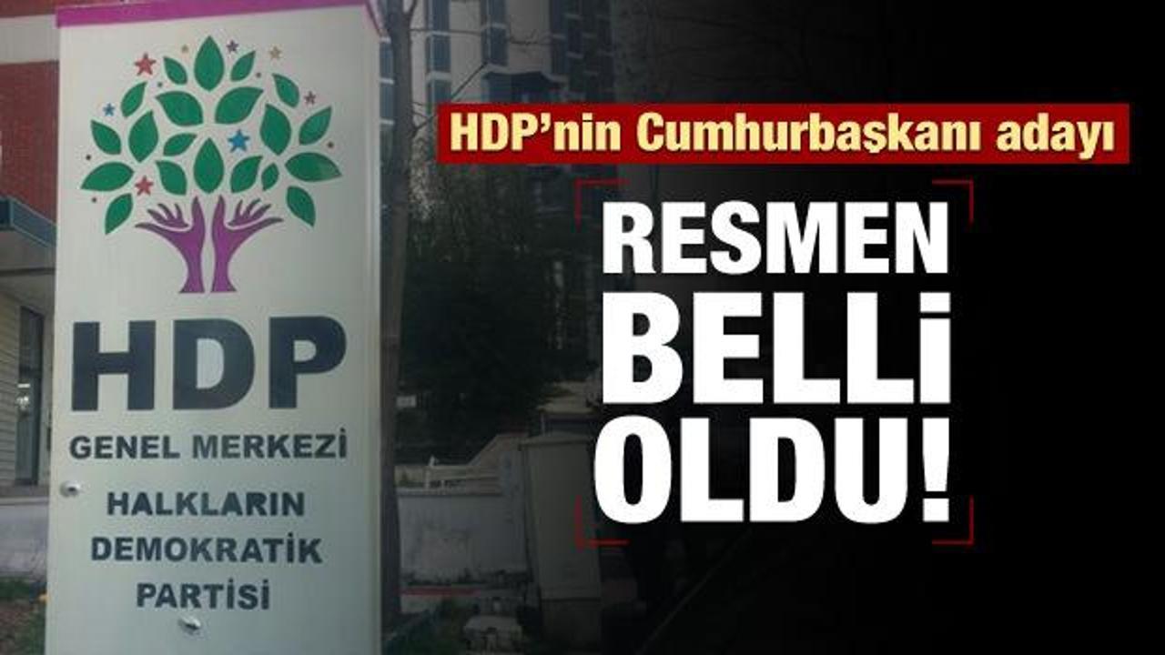 HDP'nin cumhurbaşkanı adayı belli oldu!
