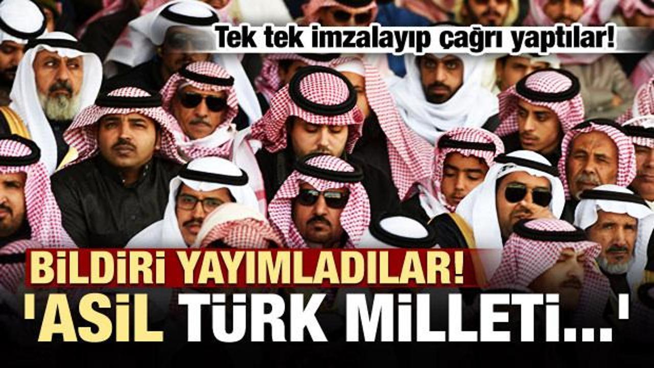 Bildiri yayımladılar: Asil Türk milleti...
