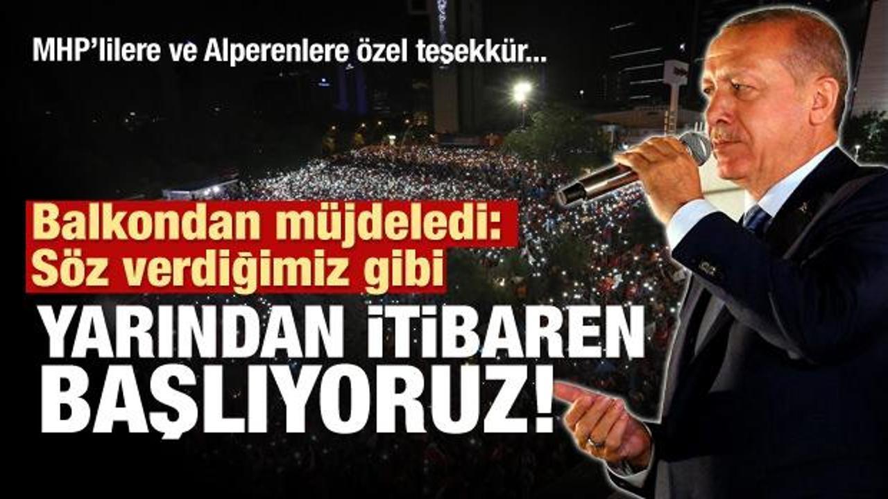 Cumhurbaşkanı Erdoğan'dan tarihi balkon konuşması