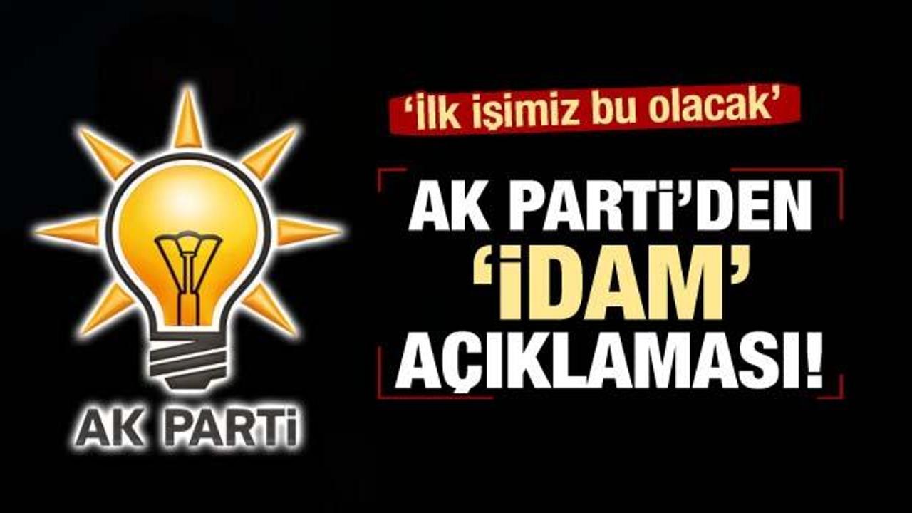 AK Parti'den 'idam' açıklaması
