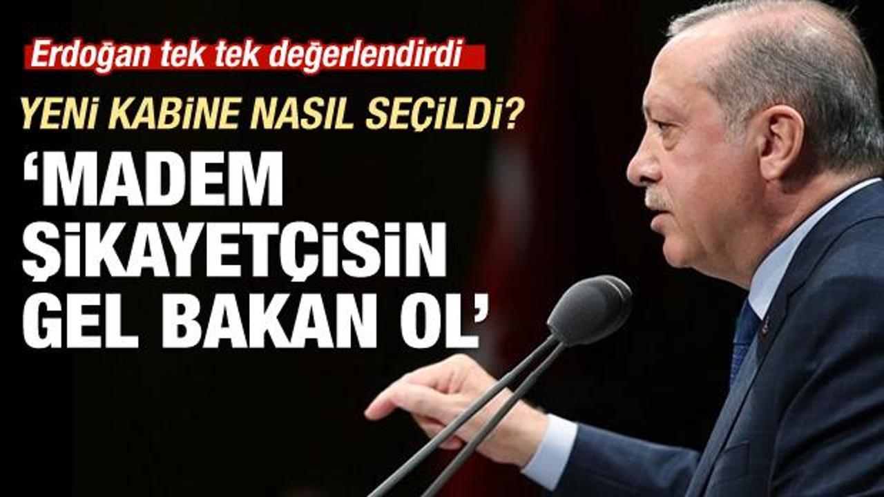 Erdoğan yeni bakanları tek tek değerlendirdi