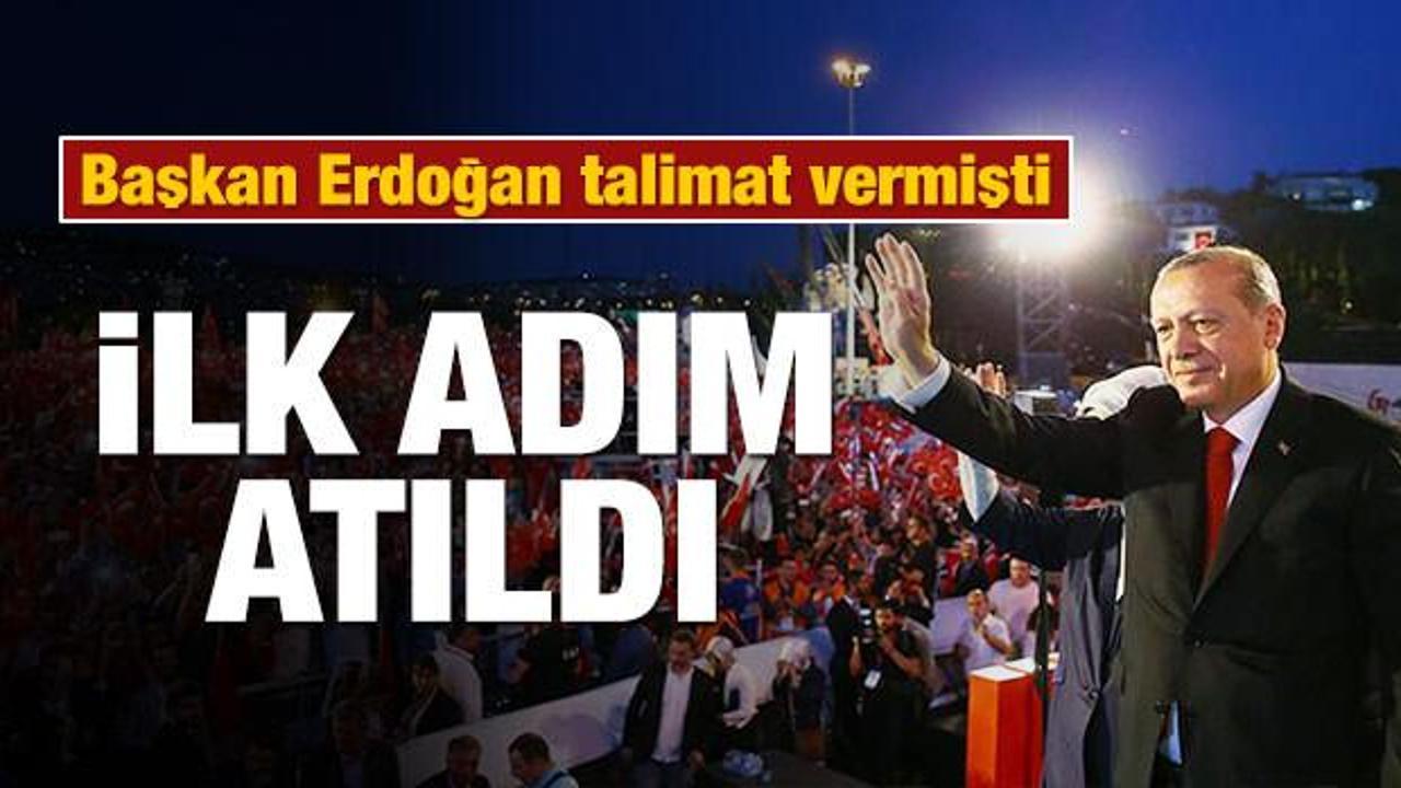 Başkan Erdoğan talimat vermişti! İlk adım atıldı