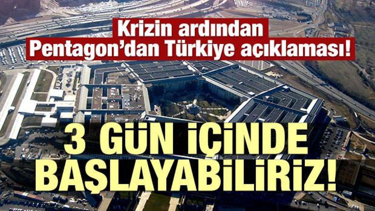 Krizin ardından Pentagon'dan Türkiye açıklaması!