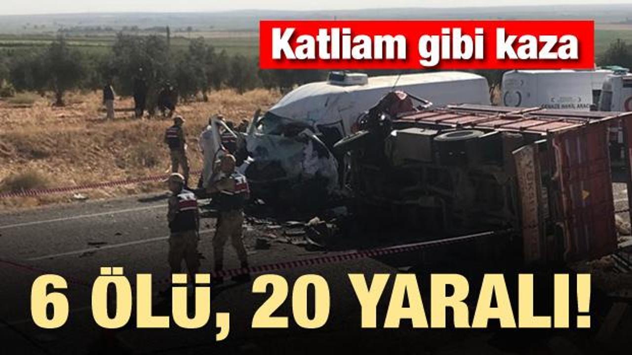 Gaziantep'te korkun&ccedil; kaza: 6 &ouml;l&uuml; 20 yaralı