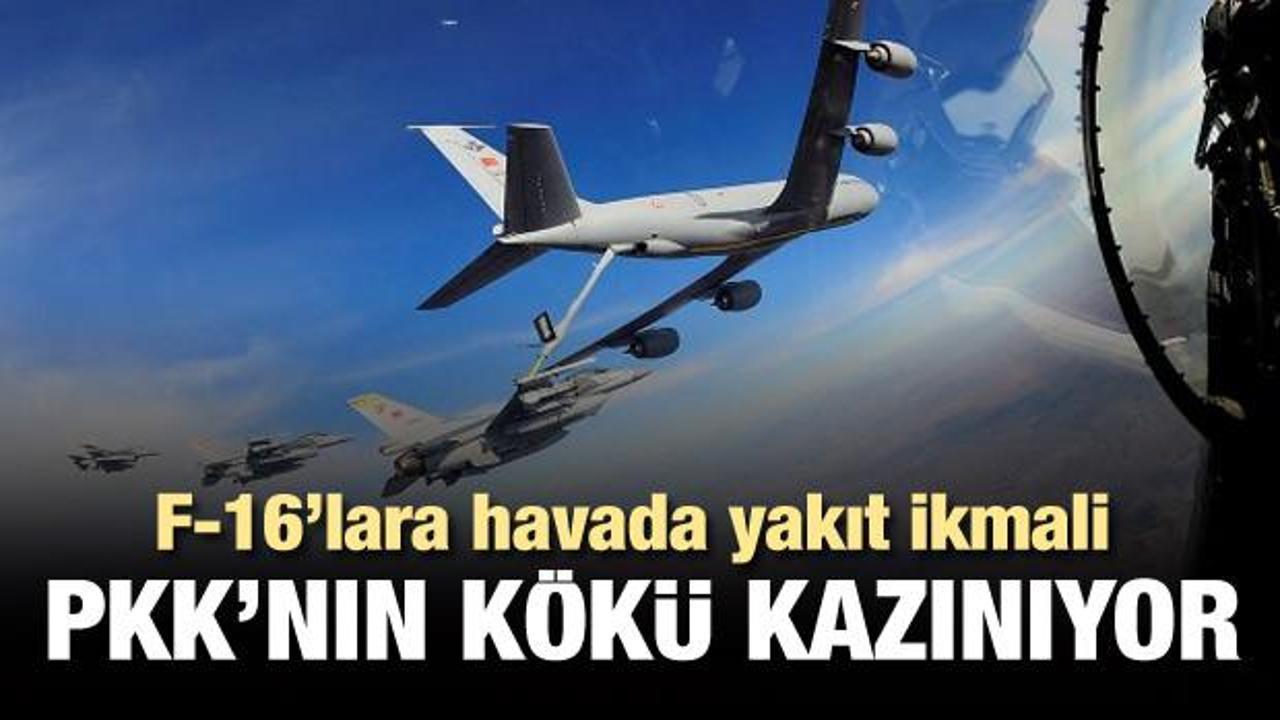 PKK'ya nefes almak yok! F-16'lara havada yakıt