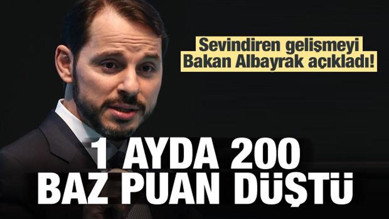 Bakan Albayrak: Bir ayda 200 baz puan düştü