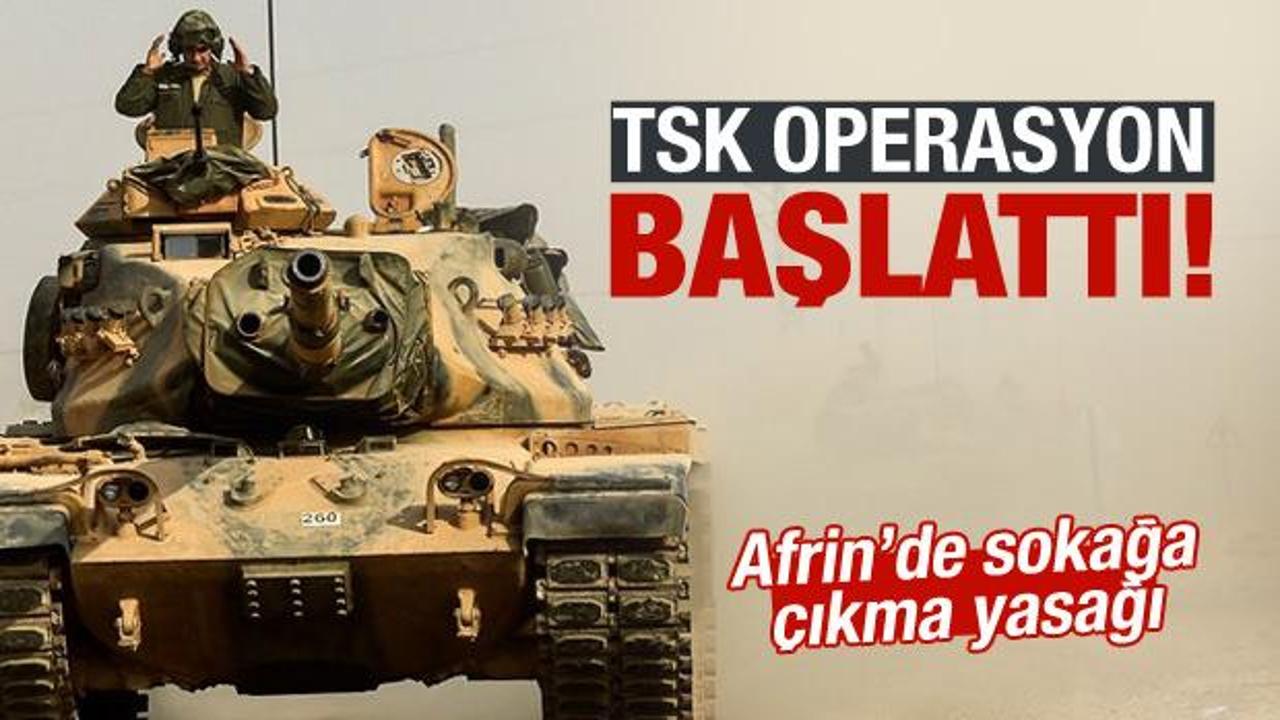 TSK, Afrin'de operasyon başlattı