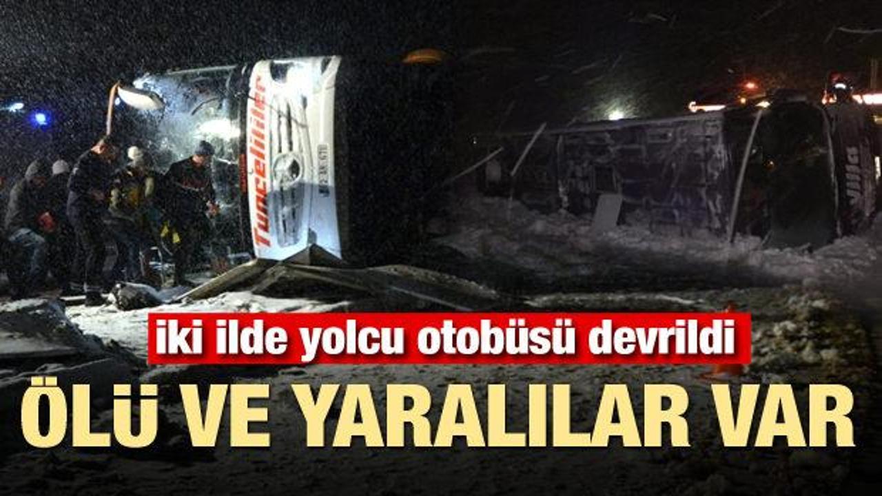 Yolcu otob&uuml;sleri devrildi: 3 &ouml;l&uuml;, 55 yaralı