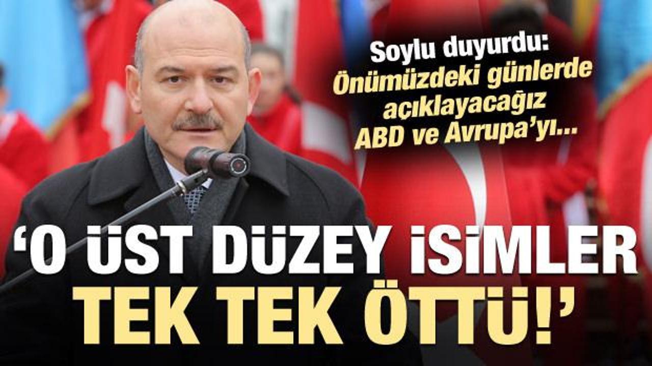 Soylu'dan &ccedil;ok &ouml;nemli a&ccedil;ıklama: &Uuml;st d&uuml;zey isimler &ouml;tt&uuml;...