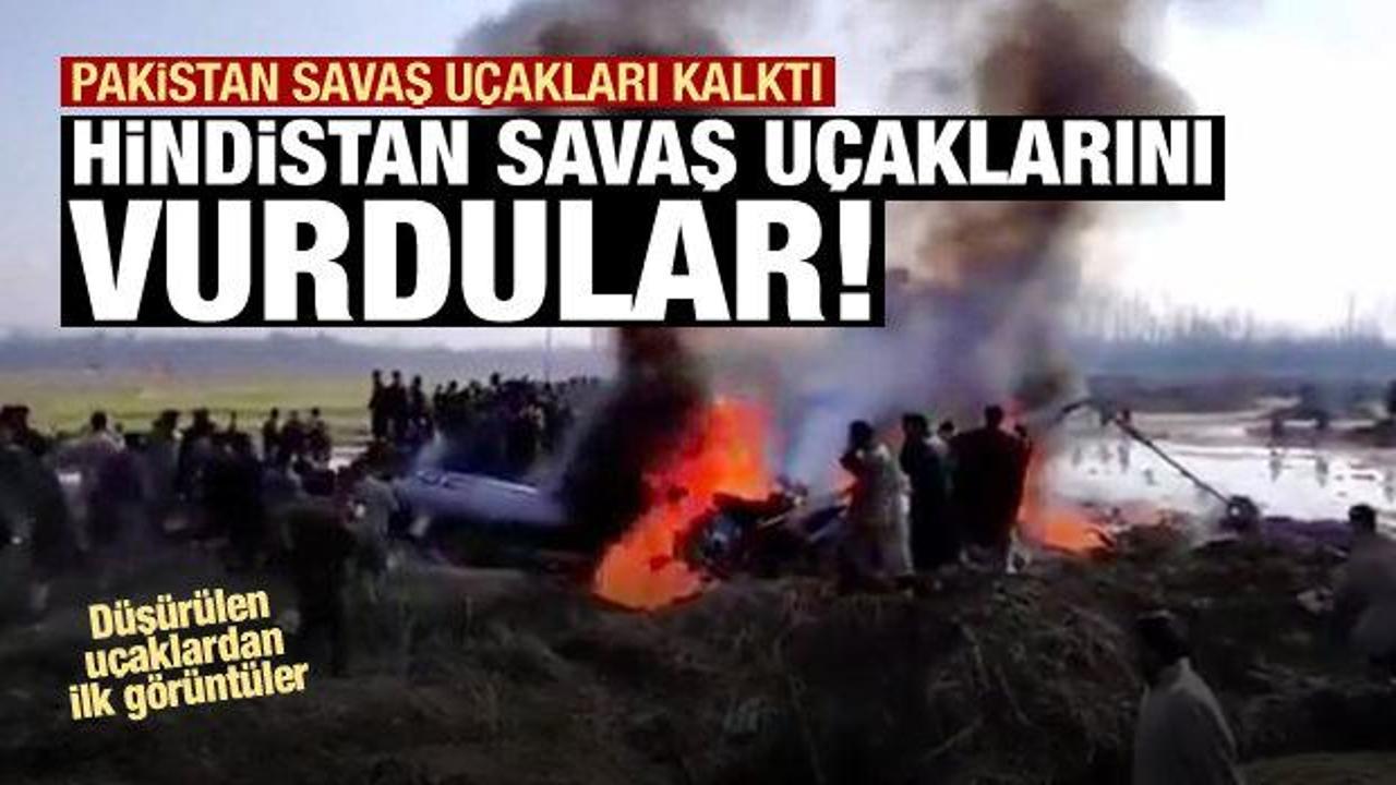Pakistan savaş u&ccedil;akları kalktı, Hindistan savaş u&ccedil;ağını vurdular!