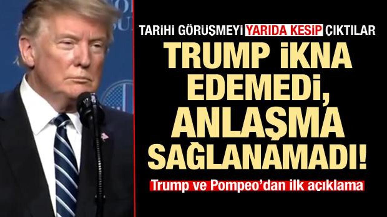 Tarihi zirve krizle bitti, ABD ile Kuzey Kore anlaşamadı! İlk a&ccedil;ıklama