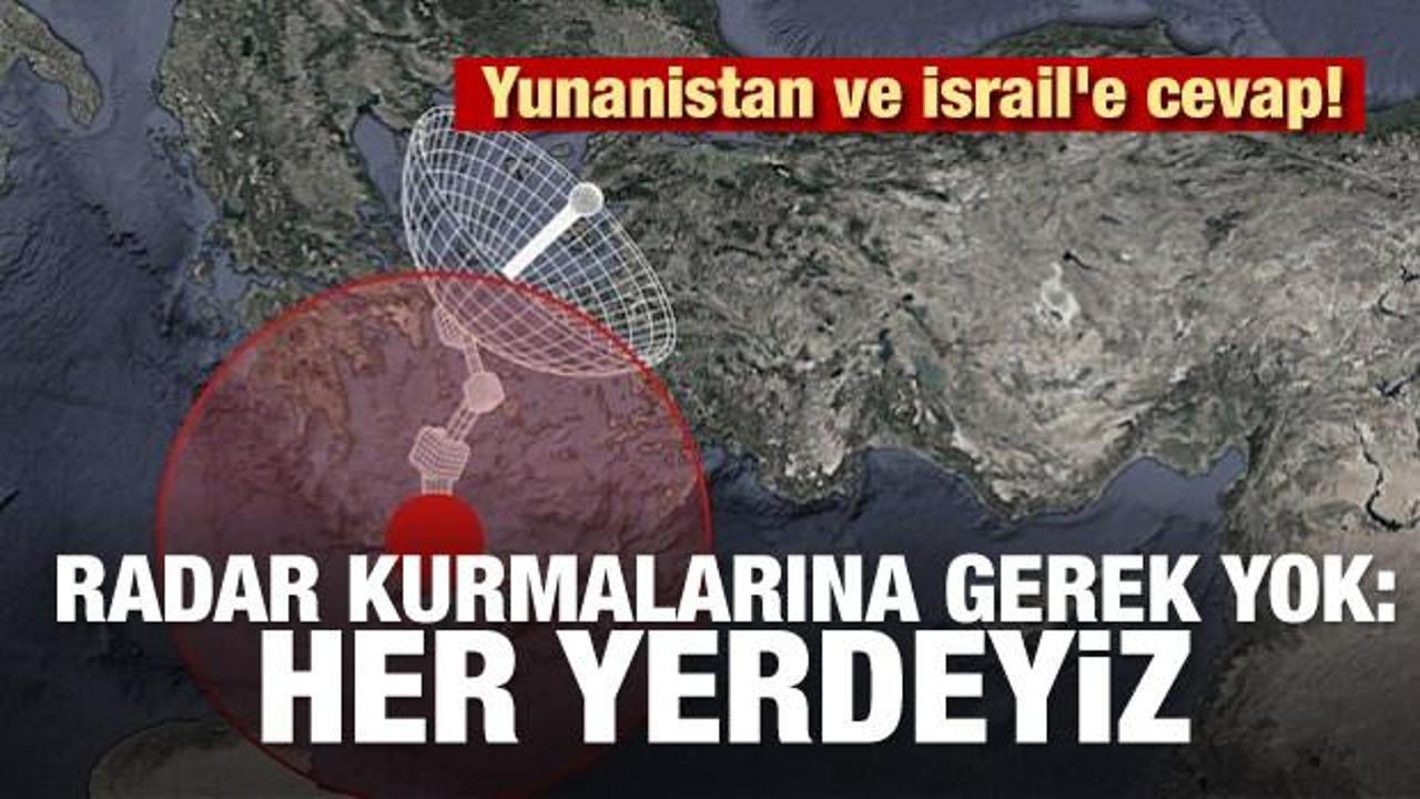 Yunanistan ve İsrail'e cevap! Radar kurmalarına gerek yok: Her yerdeyiz