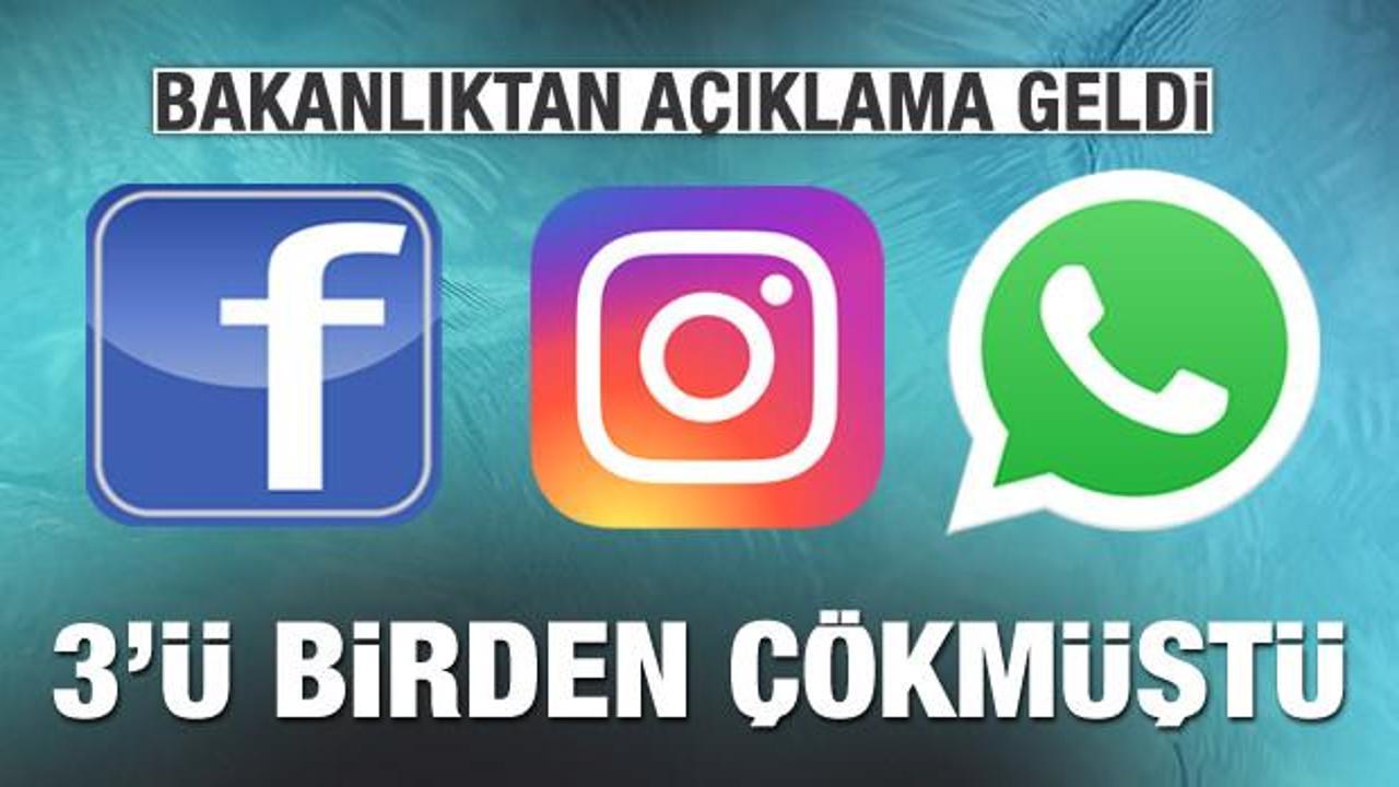 Bakanlıktan Whatsapp, Facebook ve Instagram açıklaması