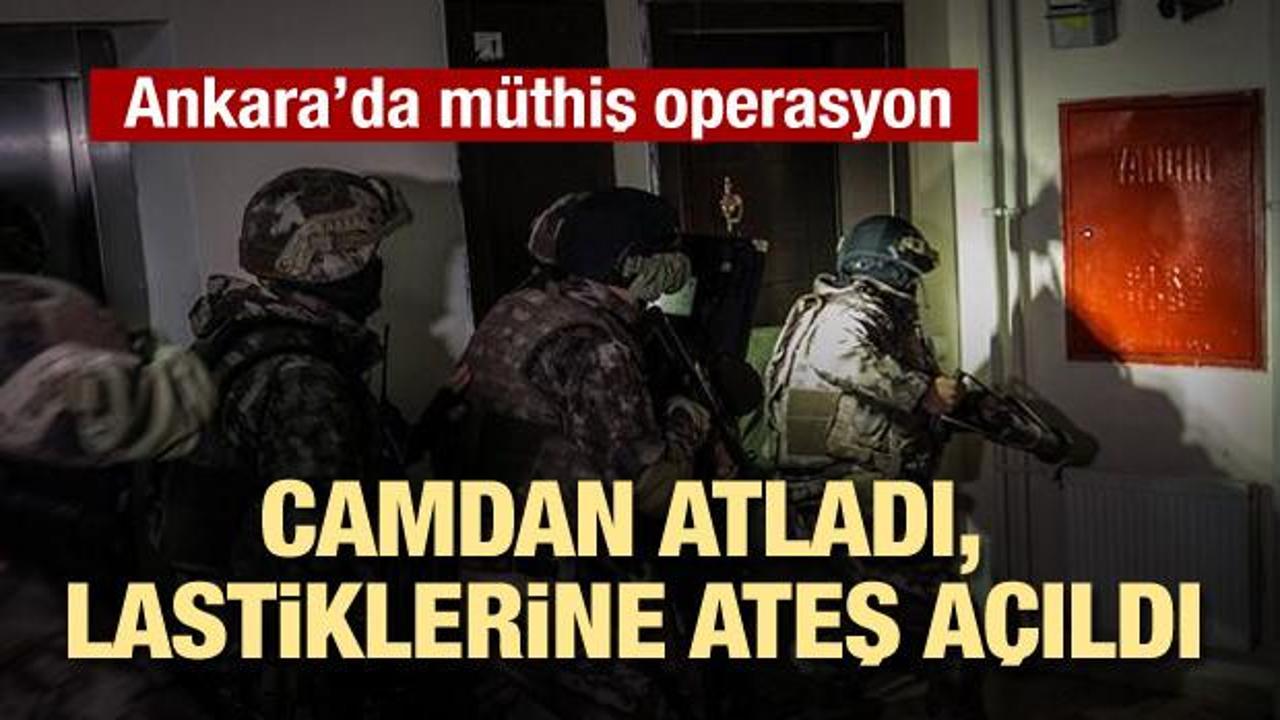 Ankara'da müthiş operasyon! Camdan kaçtı, lastiklerine ateş açıldı
