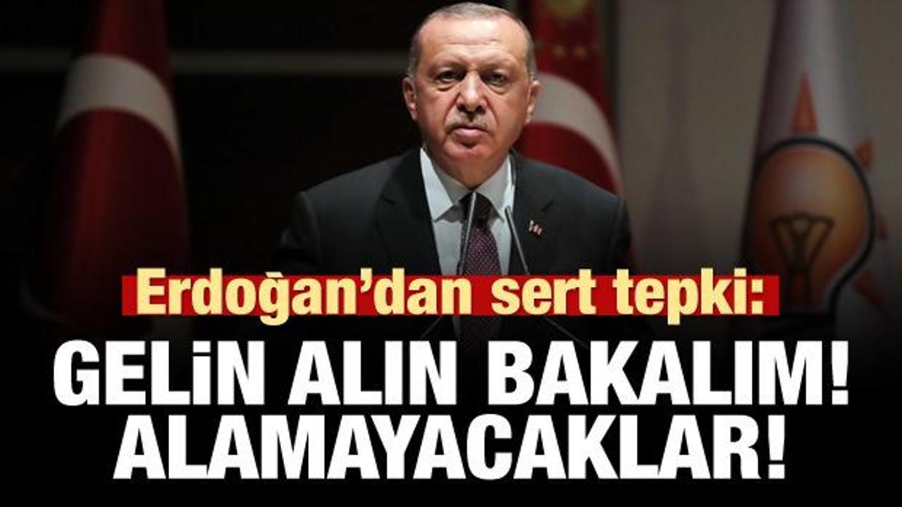 Erdoğan'dan sert tepki: Gelin alın bakalım! Alamayacaklar!