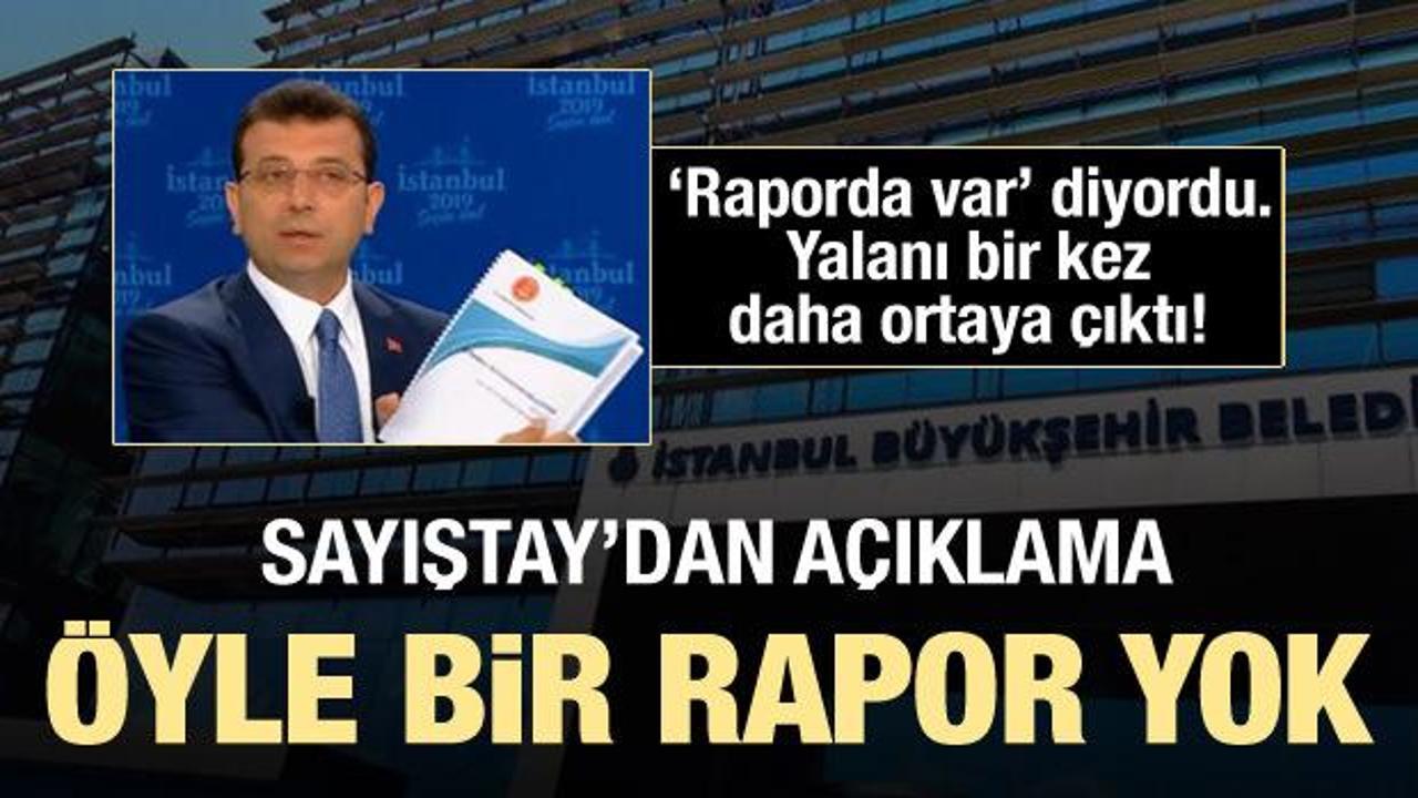 Sayıştay'dan İmamoğlu'na yalanlama